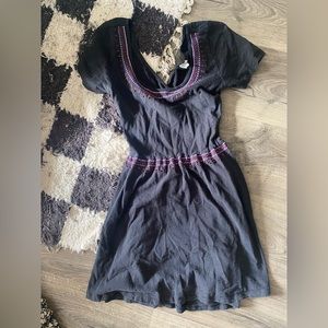 Super Cute Used Black Cut-Out Dress with embroidery